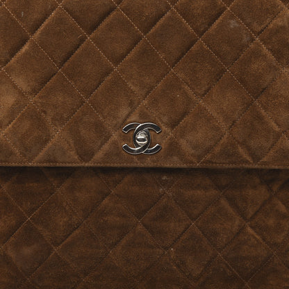 Chanel Suede Quilted Shoulder Flap Bag Brown 12 of 12