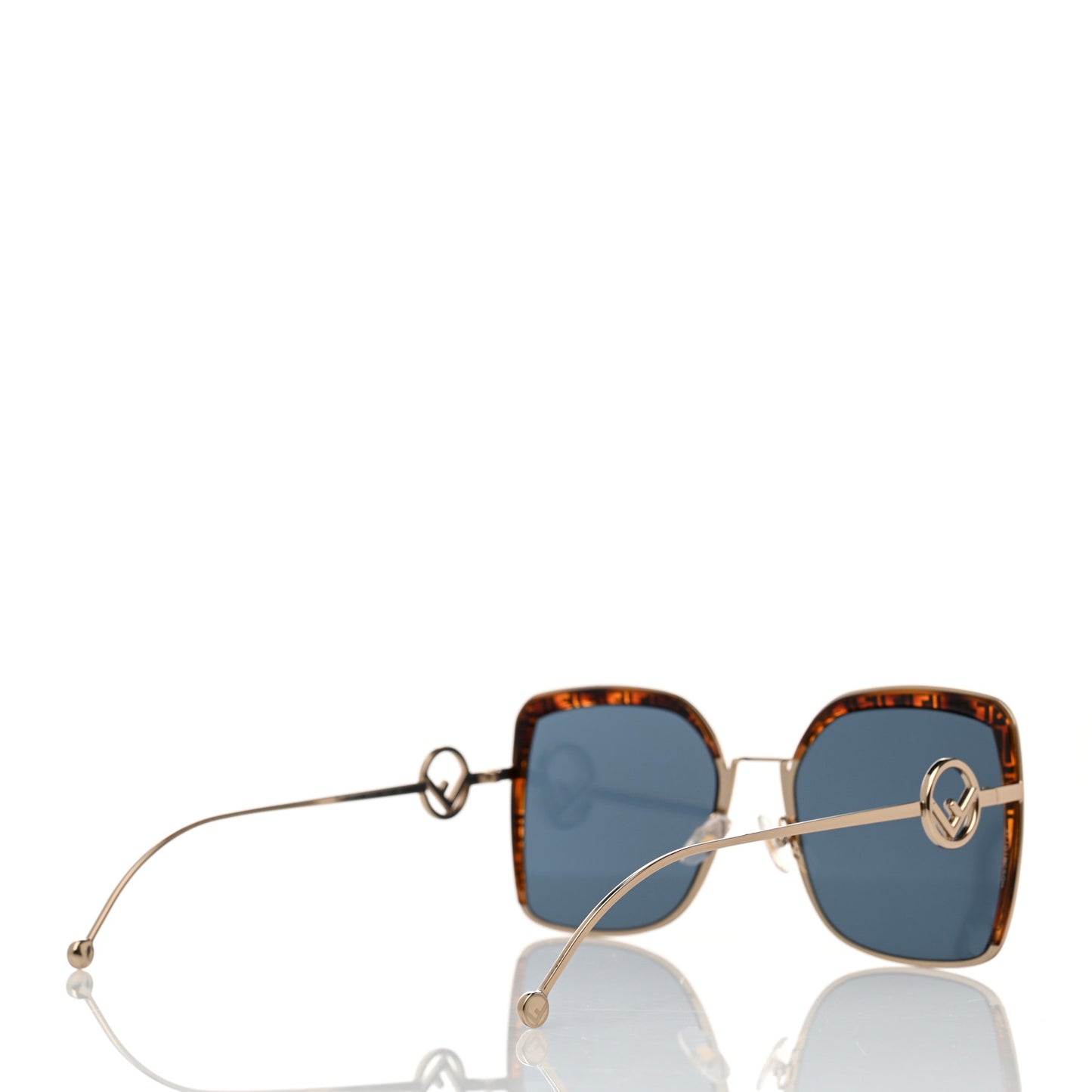 Metal Acetate F is Fendi FF Square Sunglasses FF 0294/S Blue Havana