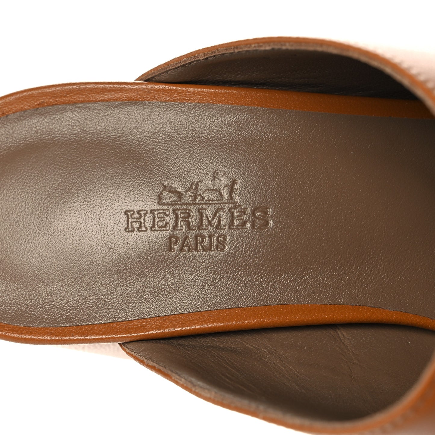 Calfskin Detail Mules 40 Beige Dore