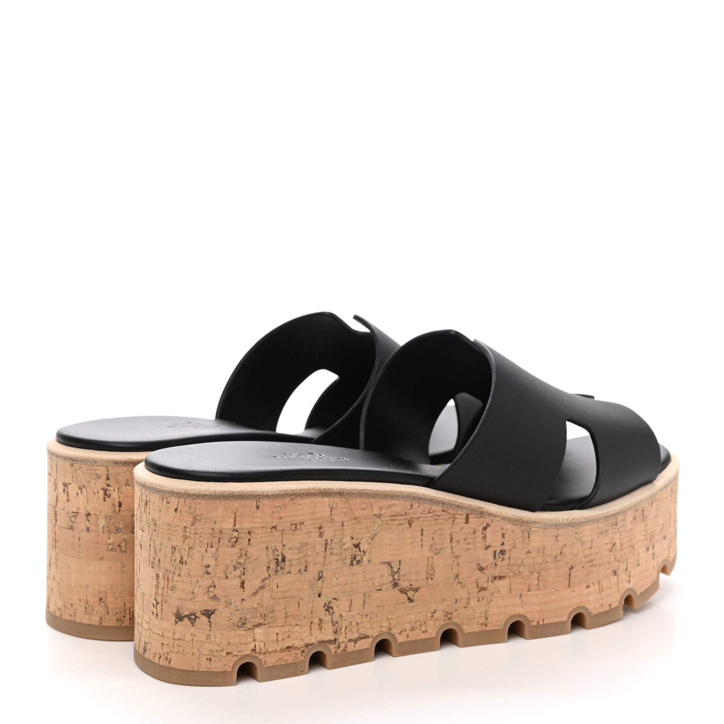 Calfskin Cork Eze 30 Sandals 36 Black
