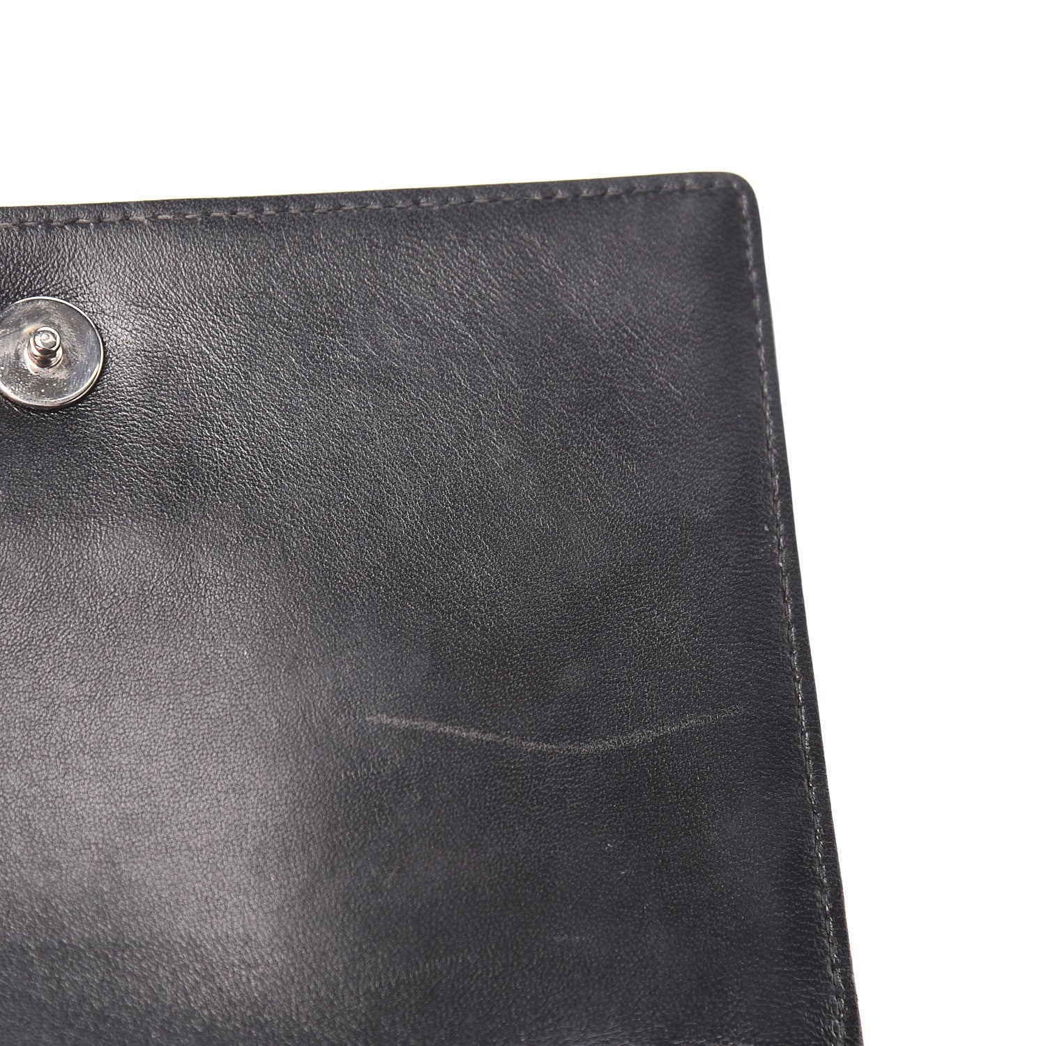 Christian Dior Grained Calfskin Diorama Wallet on Chain Pouch Black 9 of 18