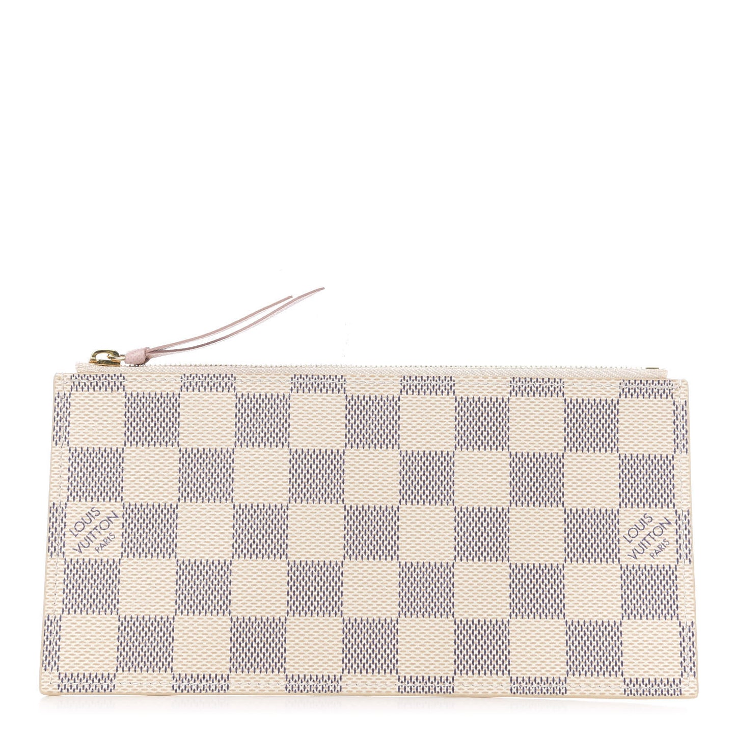 Damier Azur Felicie Chain Wallet Zippered Insert Rose Ballerine