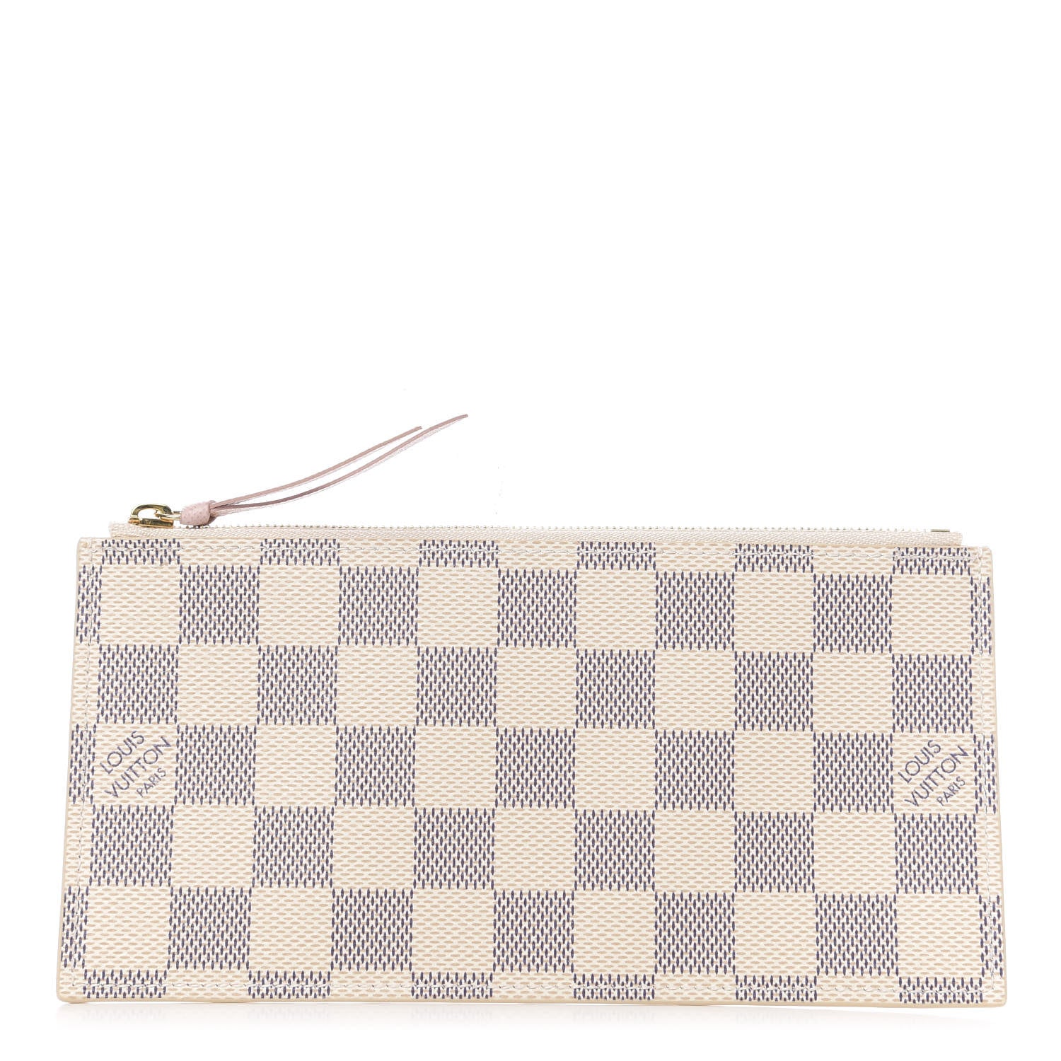 Louis Vuitton Damier Azur Felicie Chain Wallet Zippered Insert Rose Ballerine 1 of 5