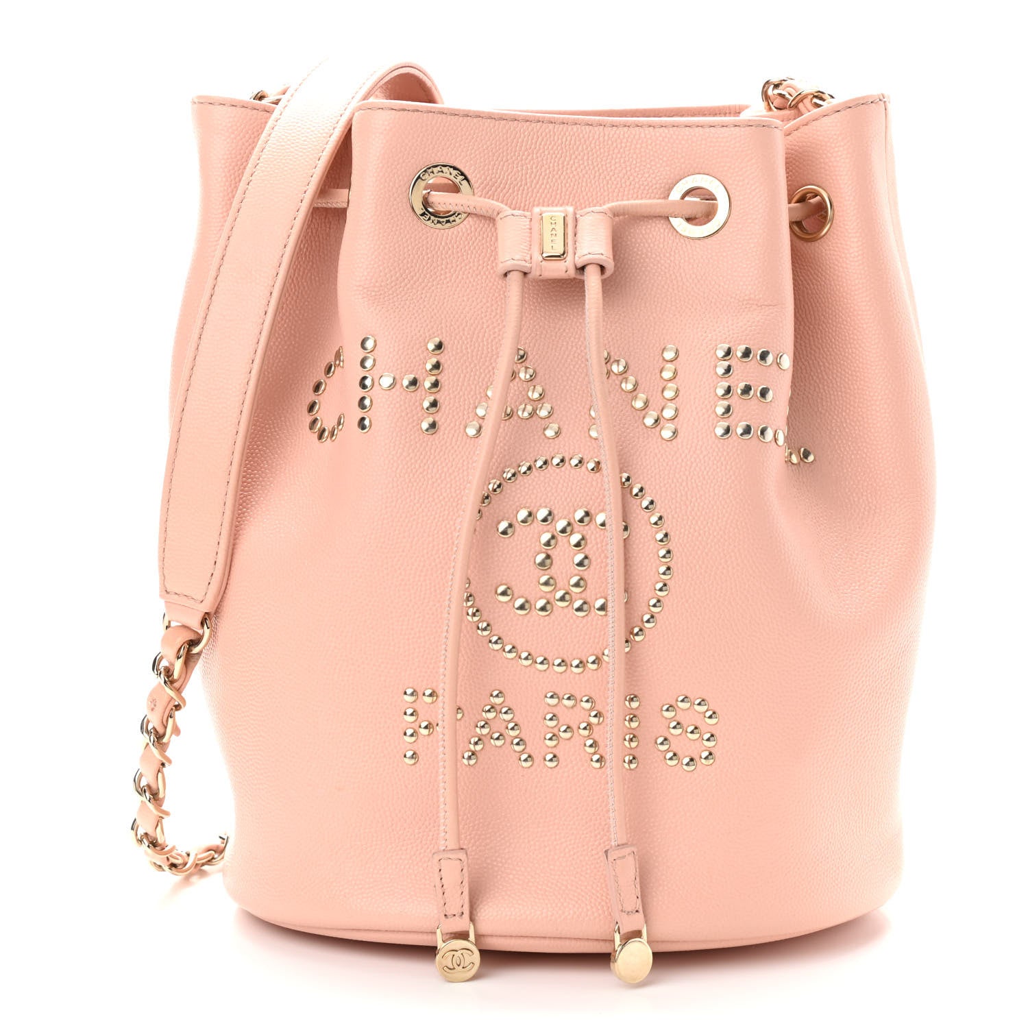 Chanel Caviar Deauville Drawstring Bucket Bag Light Pink 1 of 11