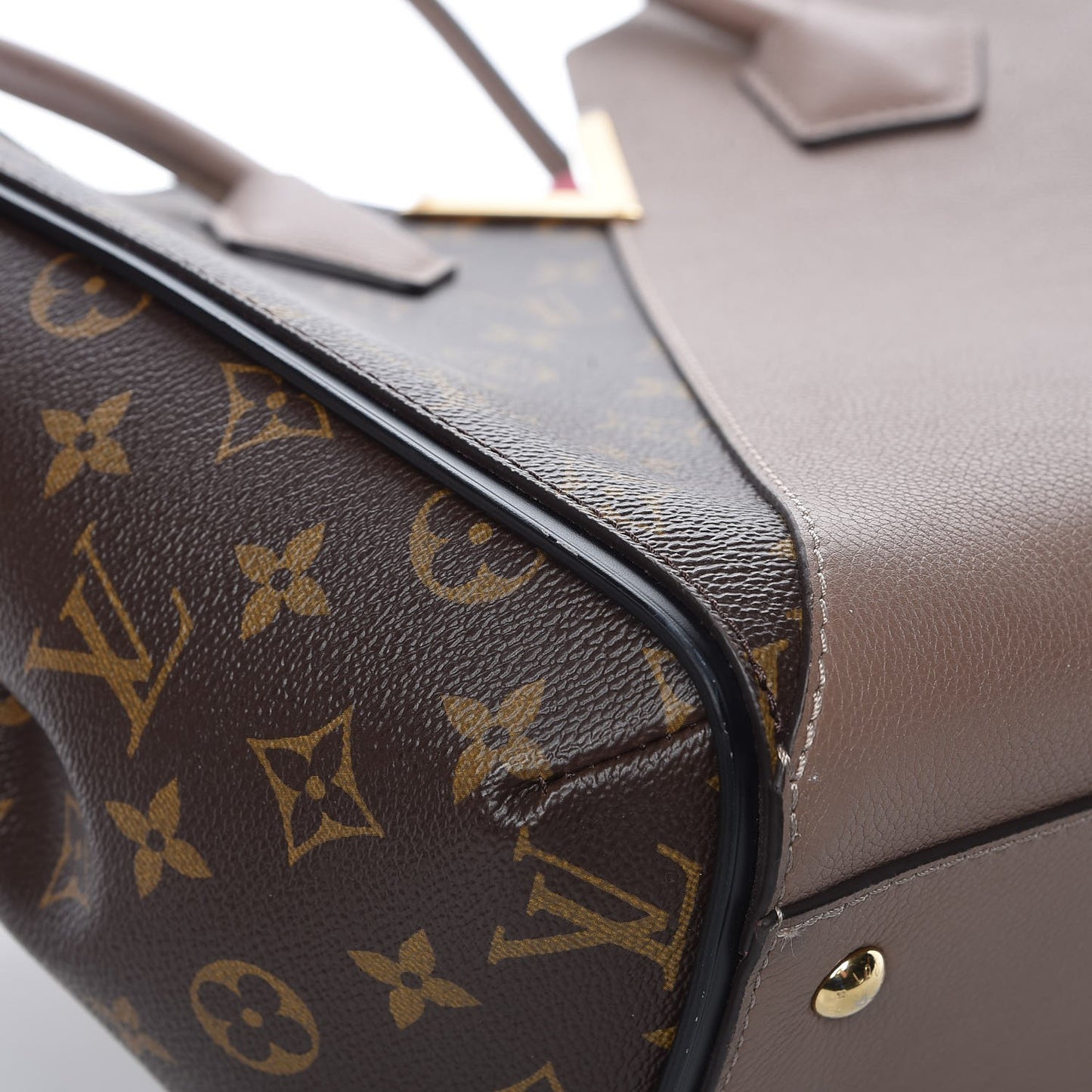 Calfskin Monogram Kimono Tote Taupe Glace