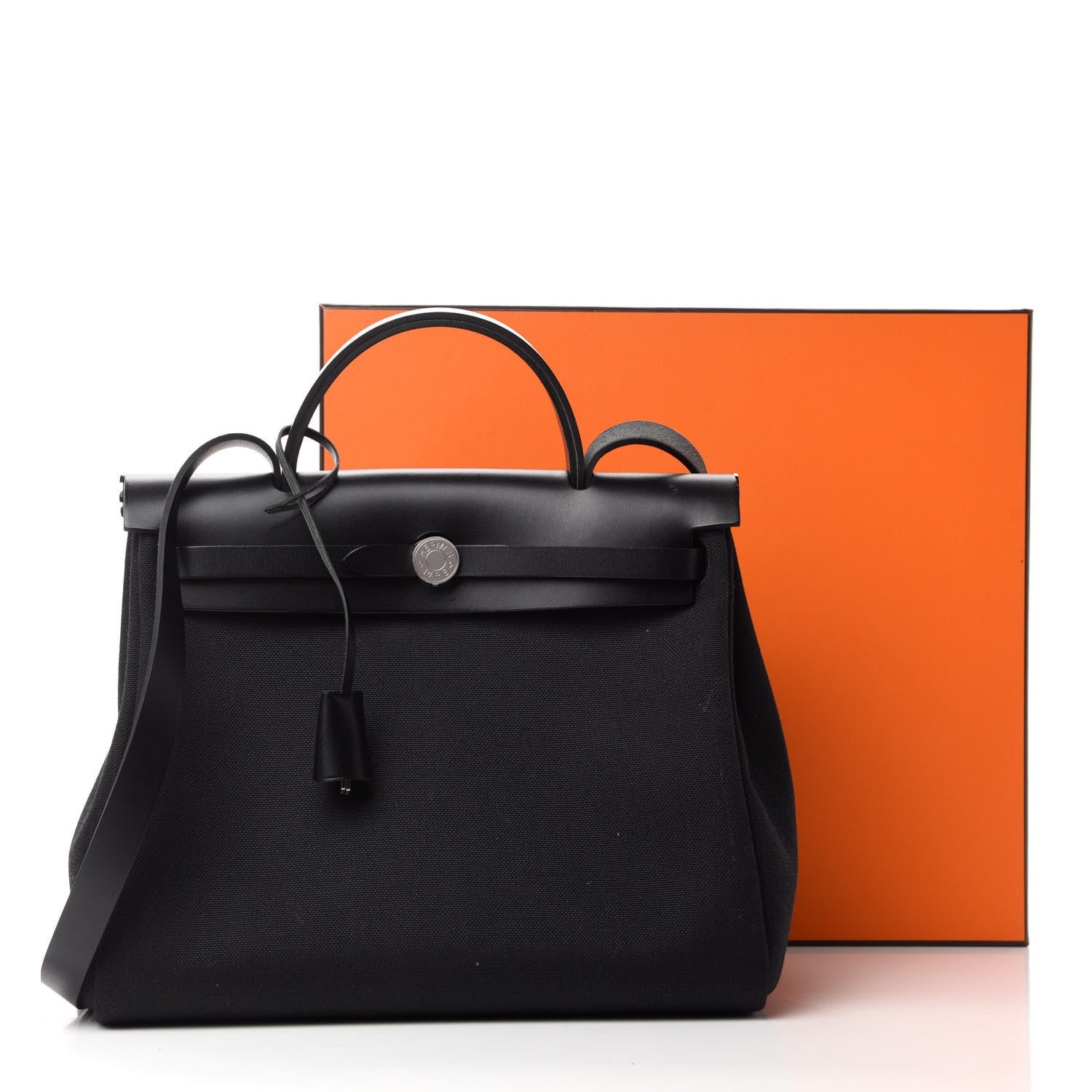 Hermes Military Toile Vache Hunter Herbag Zip PM 31 Black 10 of 10