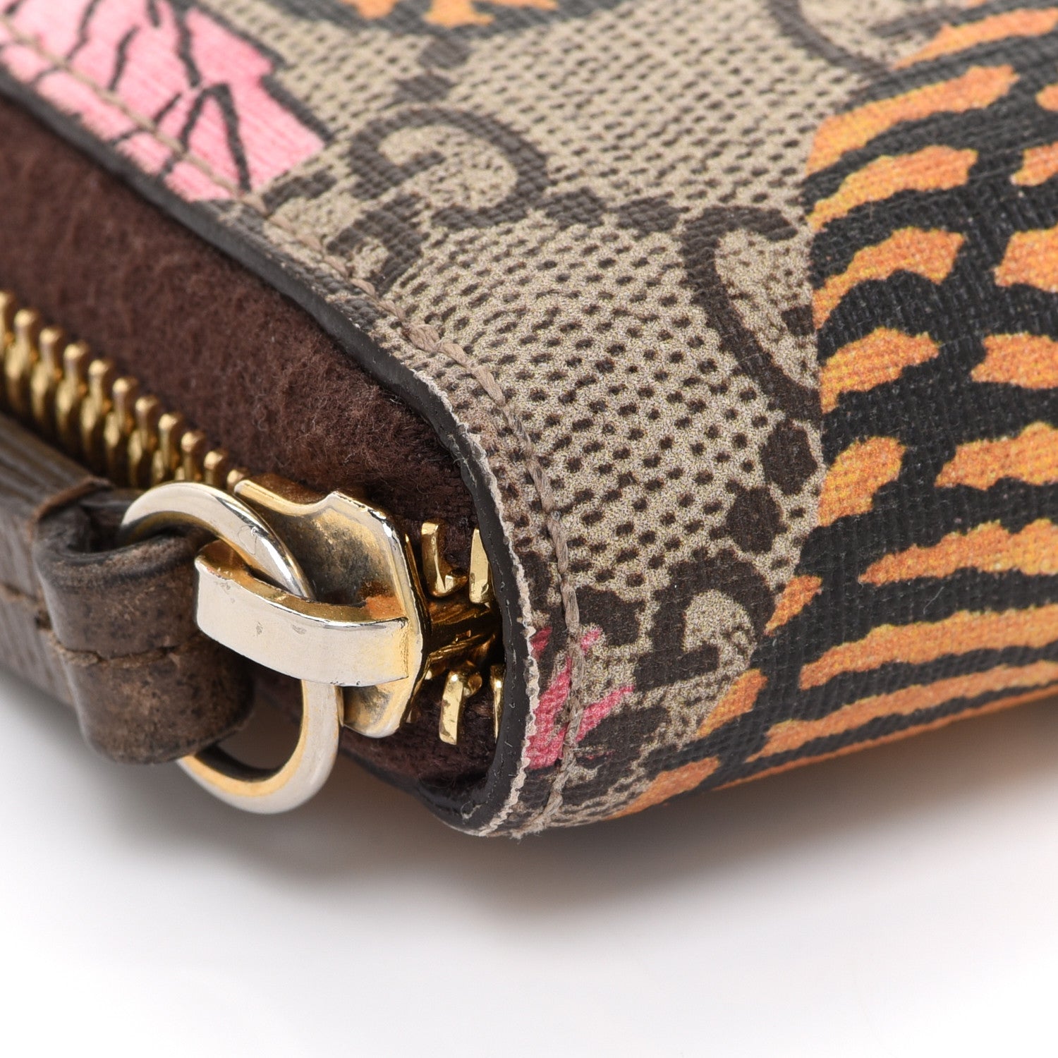 Gucci GG Supreme Monogram Bengal Zip Around Wallet Beige Pink 8 of 12