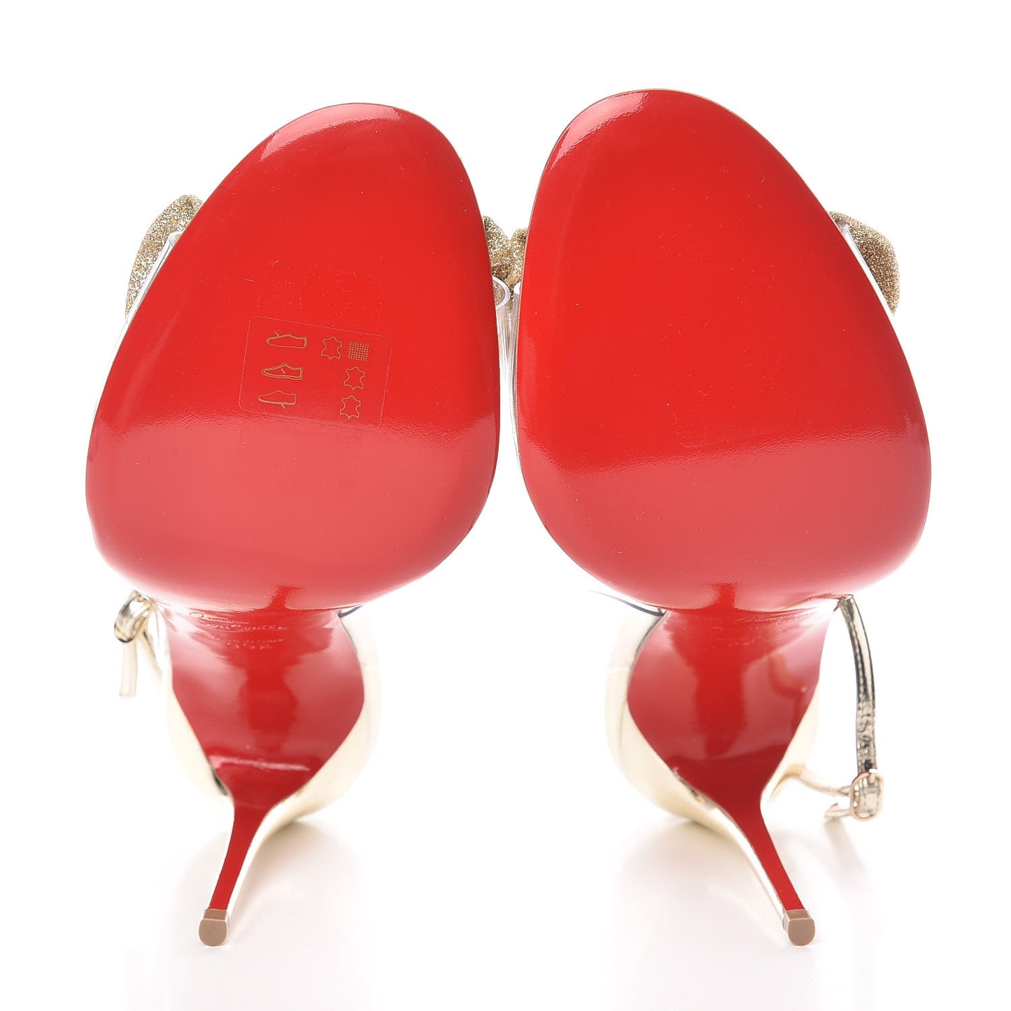 Metallic Calfskin Glitter Tonic PVC Fossiliza 100 Sandals 39.5 Version Light Gold