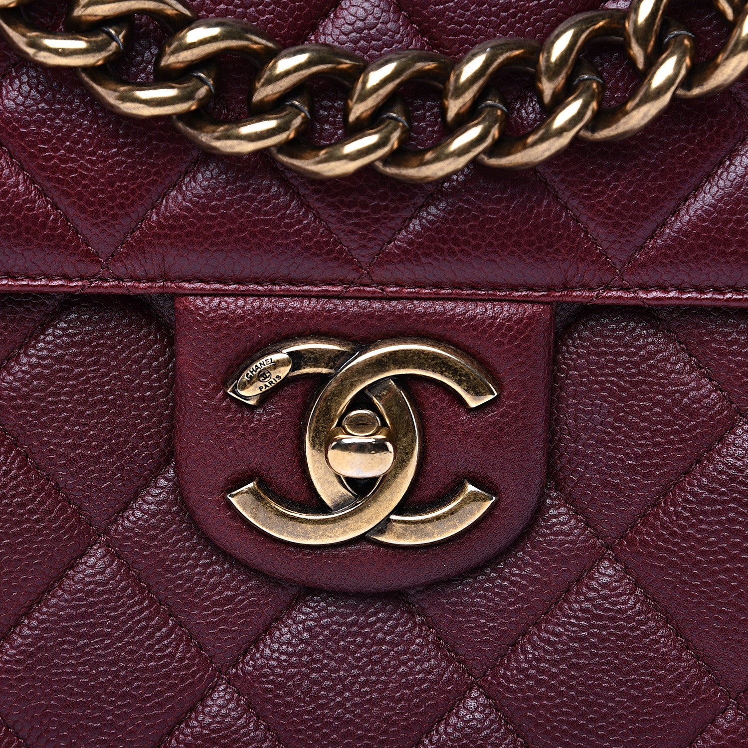Chanel Caviar Quilted Large Retro Class Flap Burgundy 9 of 18