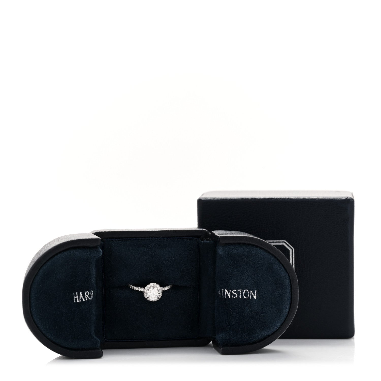 Harry Winston Platinum Diamond .57ct The One Round Brilliant Micropave Engagement Ring 47 4 6 of 6