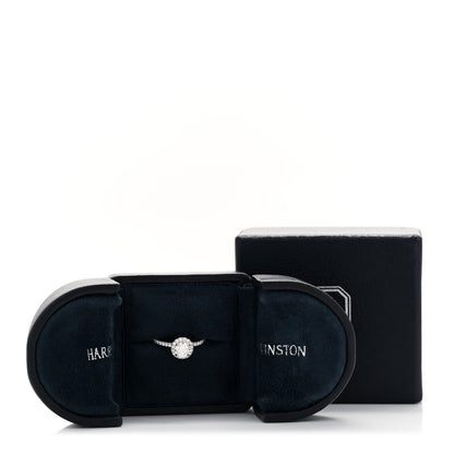 Harry Winston Platinum Diamond .57ct The One Round Brilliant Micropave Engagement Ring 47 4 6 of 6