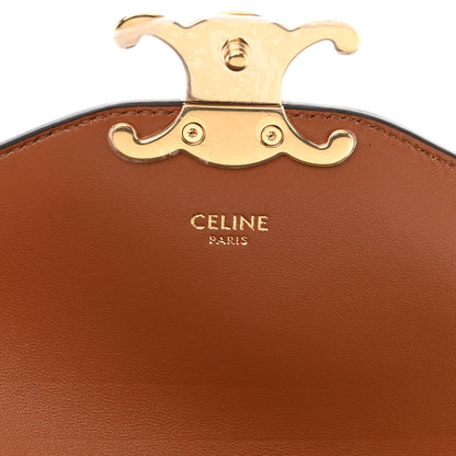 Celine Triomphe Canvas Calfskin Enveloppe Bag Tan 6 of 14
