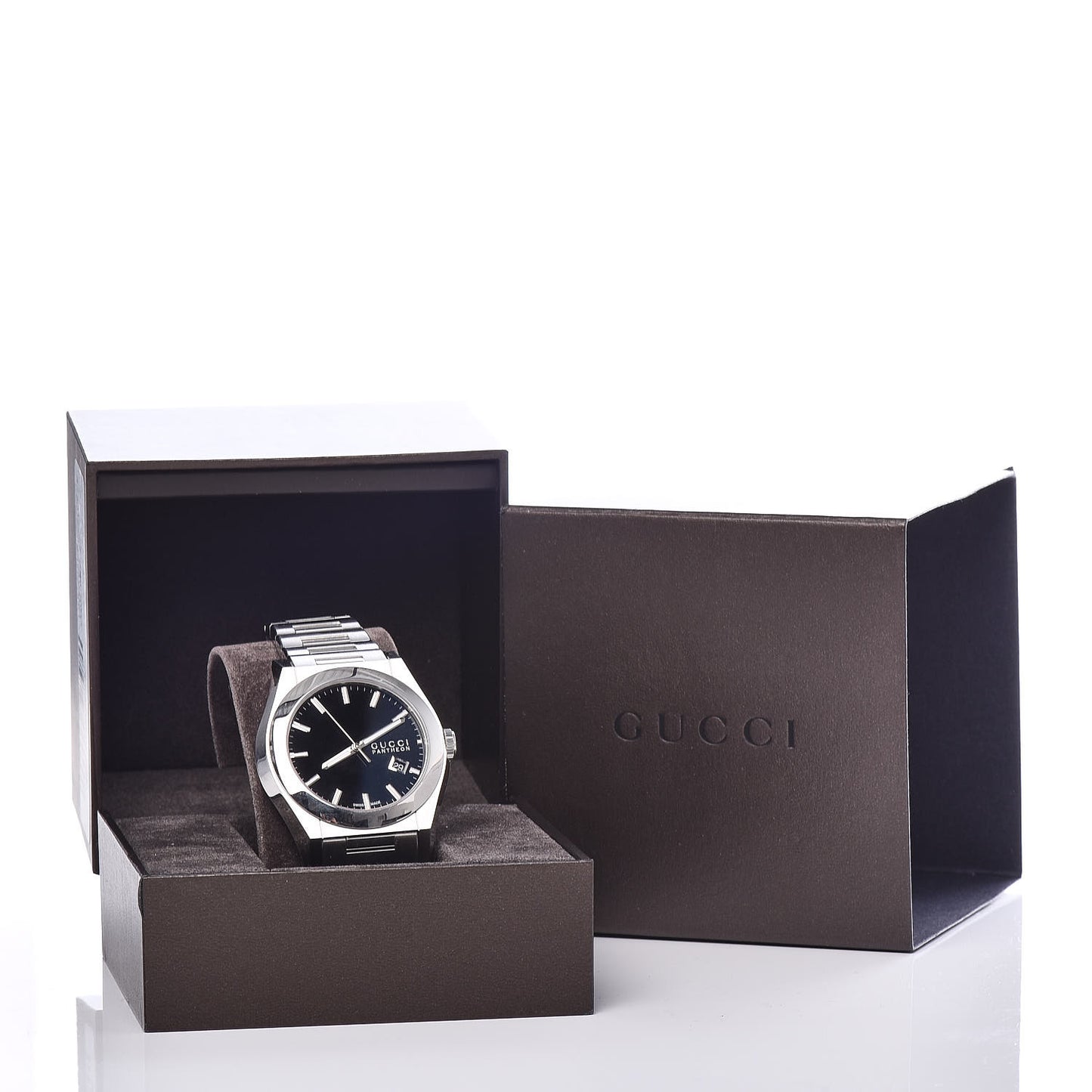 Stainless Steel 44mm Pantheon Quartz Watch Black
