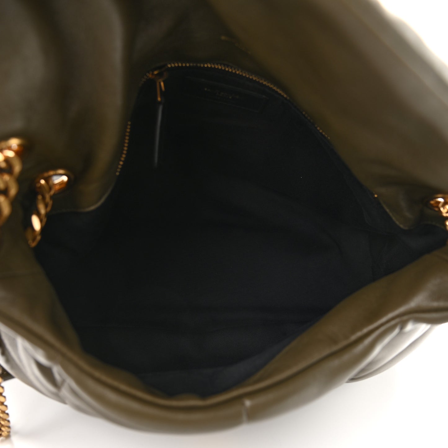 Lambskin Quilted Medium Loulou Puffer Monogram Chain Satchel Seaweed