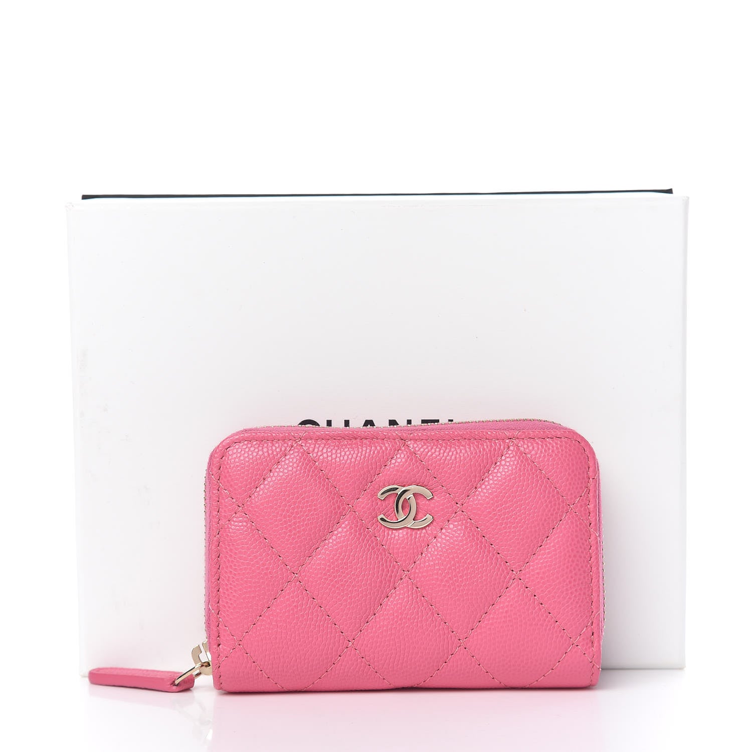 Chanel Caviar Quilted Zip Coin Purse Pink 8 of 8