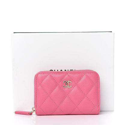 Chanel Caviar Quilted Zip Coin Purse Pink 8 of 8