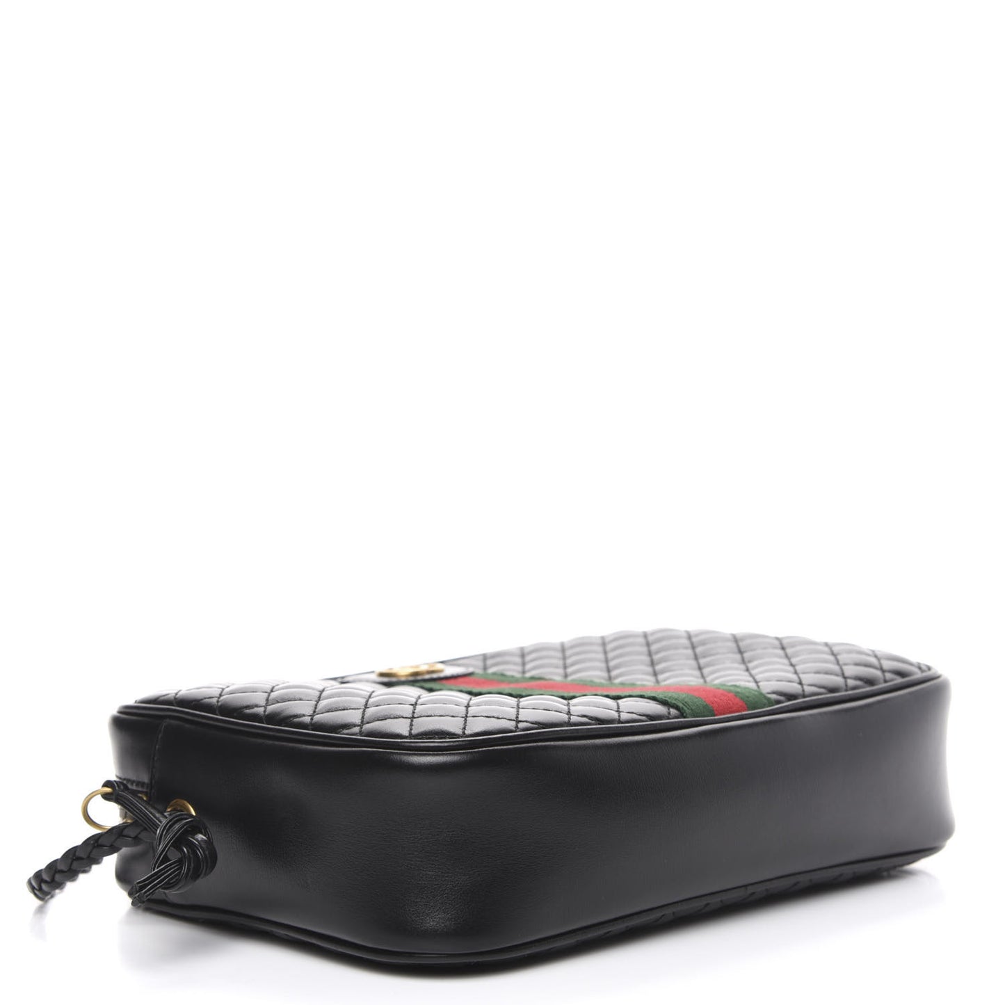 Calfskin Web Trapuntata Small GG Shoulder Bag Black