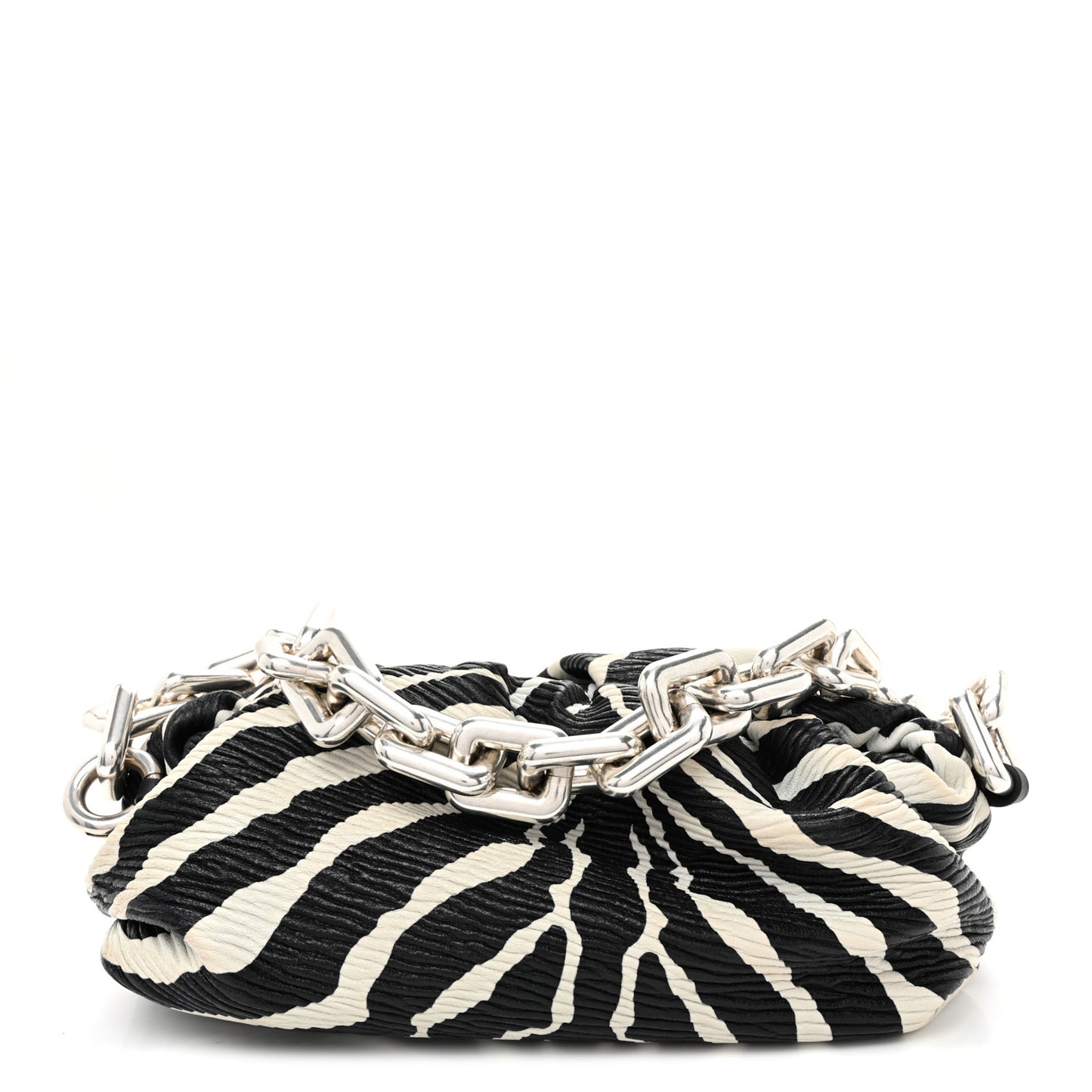 Nappa Zebra Print The Pouch Chain White Black
