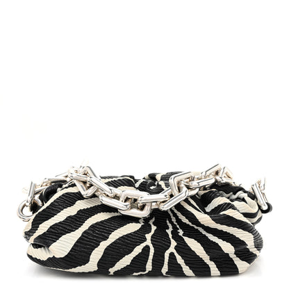 Bottega Veneta Nappa Zebra Print The Pouch Chain White Black 1 of 10