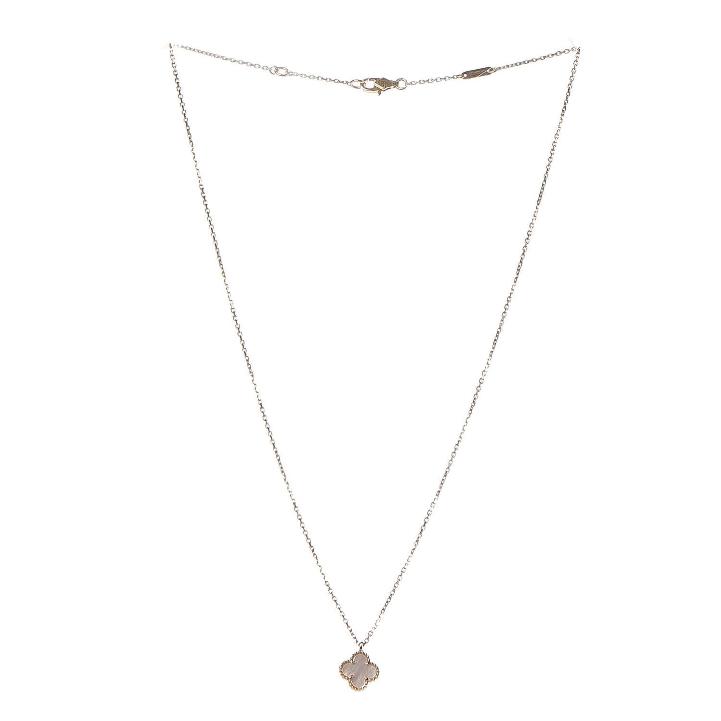 18K Yellow Gold Mother of Pearl Sweet Alhambra Pendant Necklace