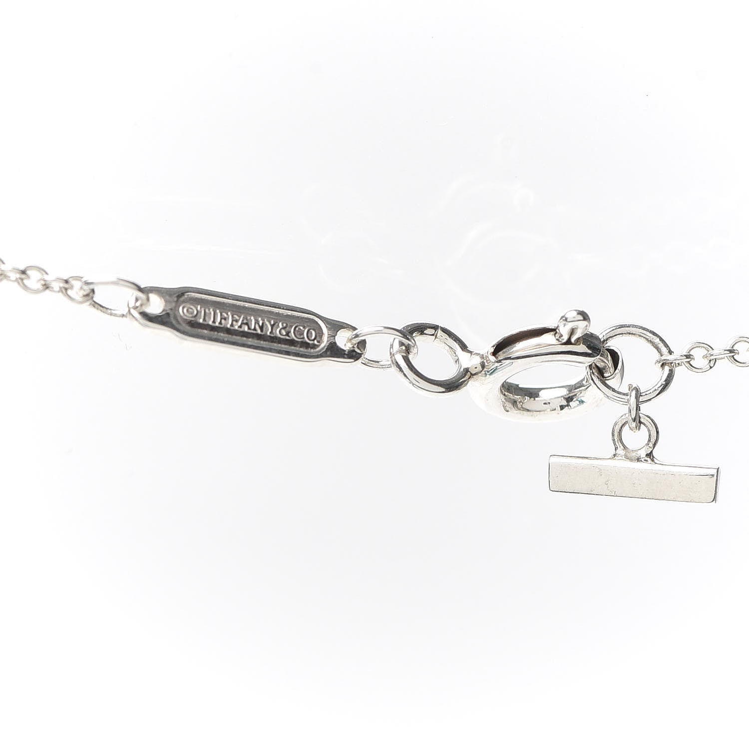 Tiffany Sterling Silver Large T Smile Pendant Necklace 5 of 6