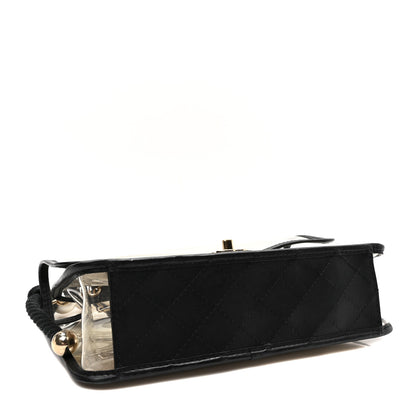 Chanel Lambskin PVC Sand By The Sea Flap With Pearl Strap Black 4 of 9