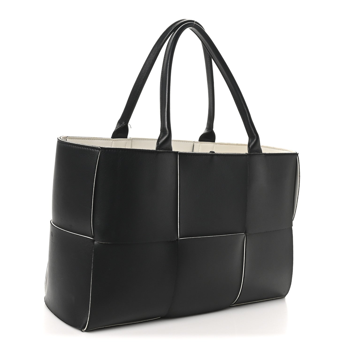 Bottega Veneta Nappa Maxi Intrecciato Medium Arco Tote Black White 4 of 11