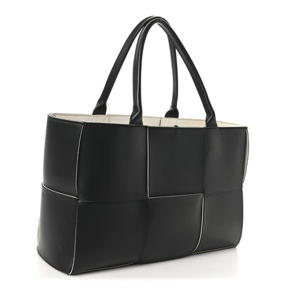 Bottega Veneta Nappa Maxi Intrecciato Medium Arco Tote Black White 4 of 11