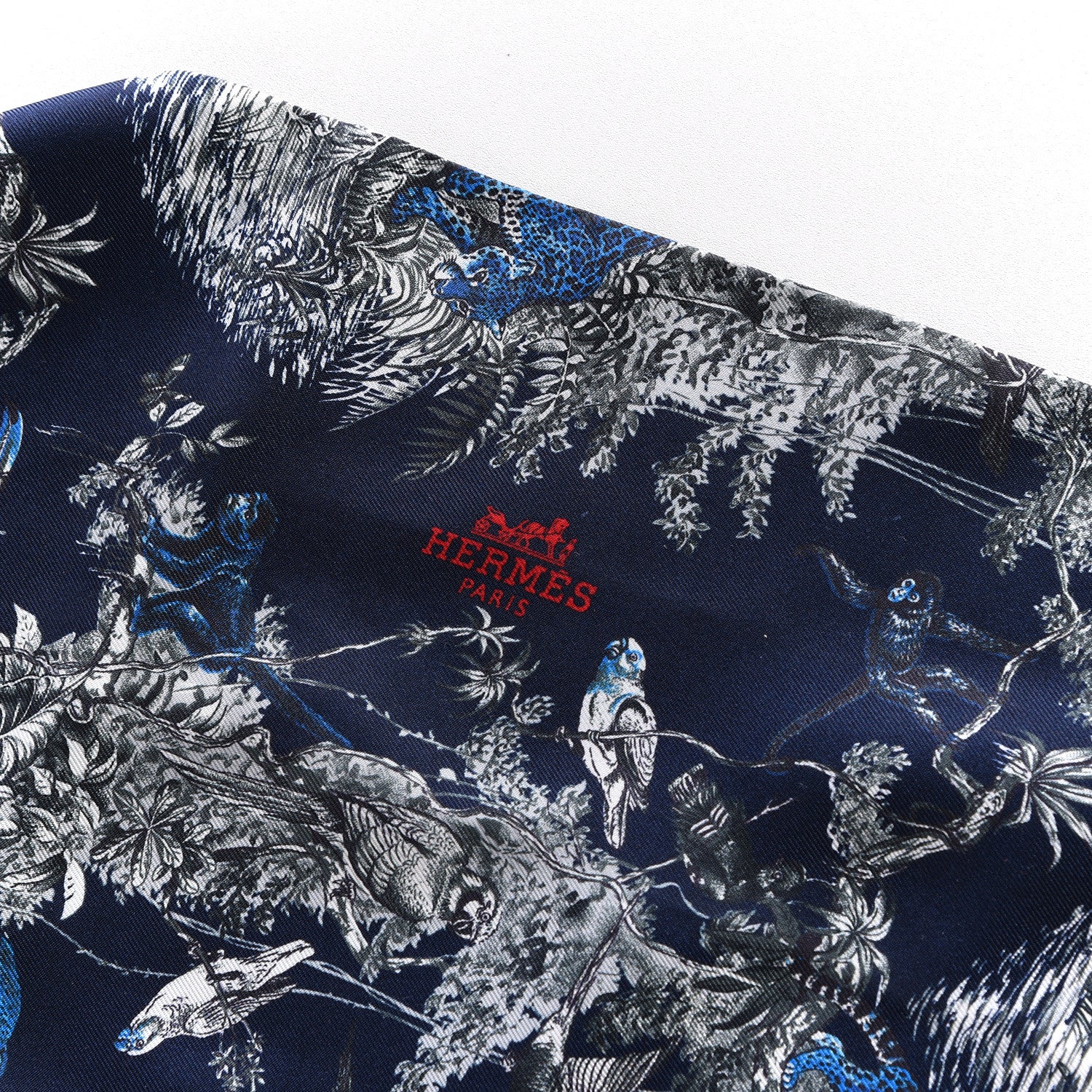 Hermes Silk Equateur Maxi Twilly Marine Gitane 3 of 3