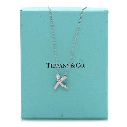 Tiffany 18K White Gold Diamond Paloma Picasso Small Signature X Pendant Necklace 5 of 5