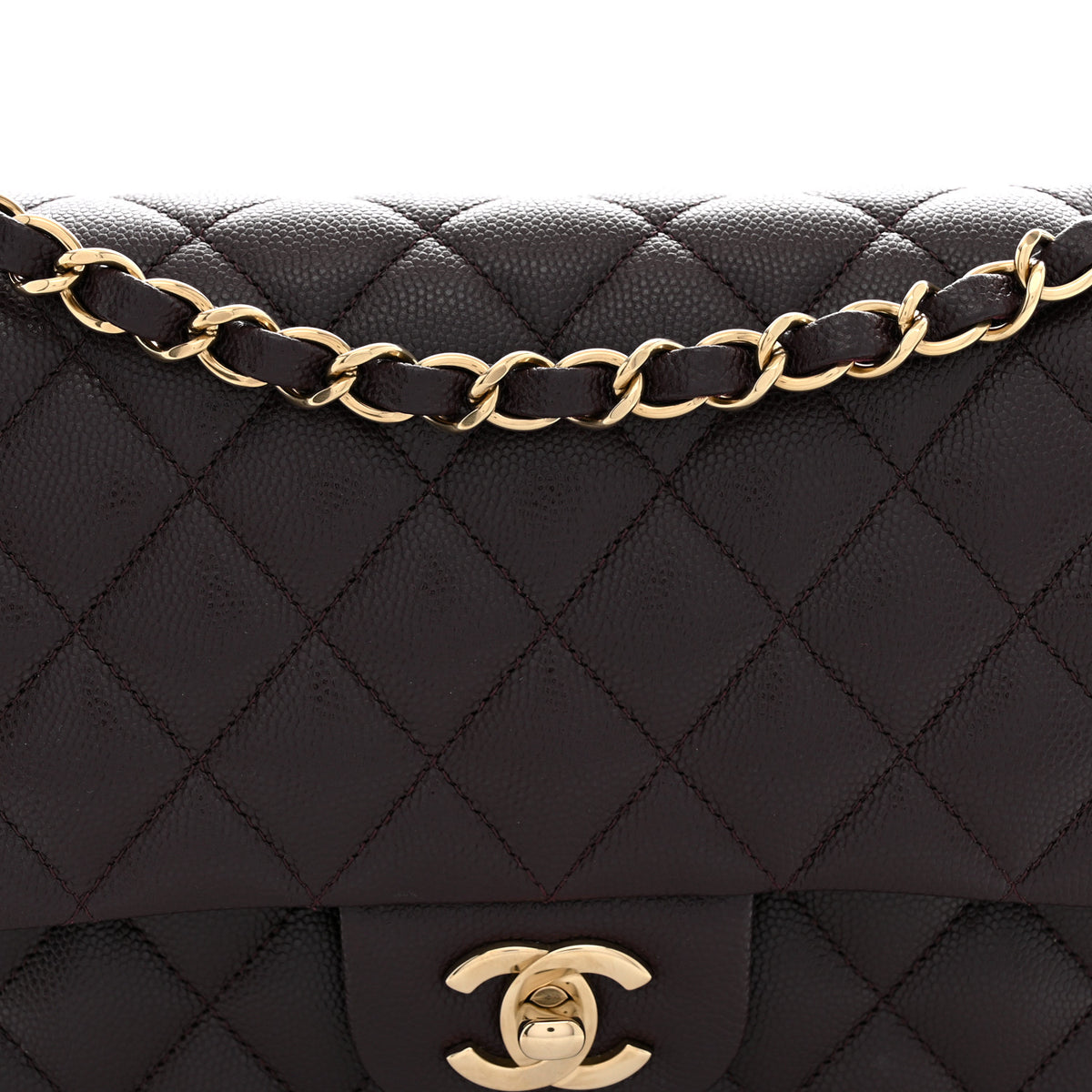 Chanel Caviar Quilted Medium Double Flap Brown 8 of 11