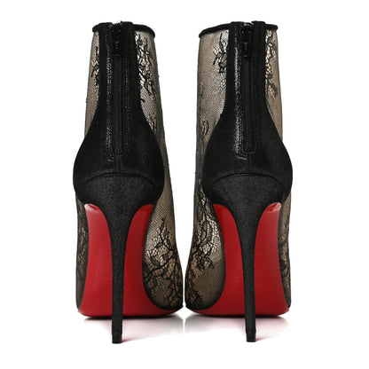 Christian Louboutin Lace Lame Specchio Gipsybootie 100 Ankle Boots 36 Black 6 of 13