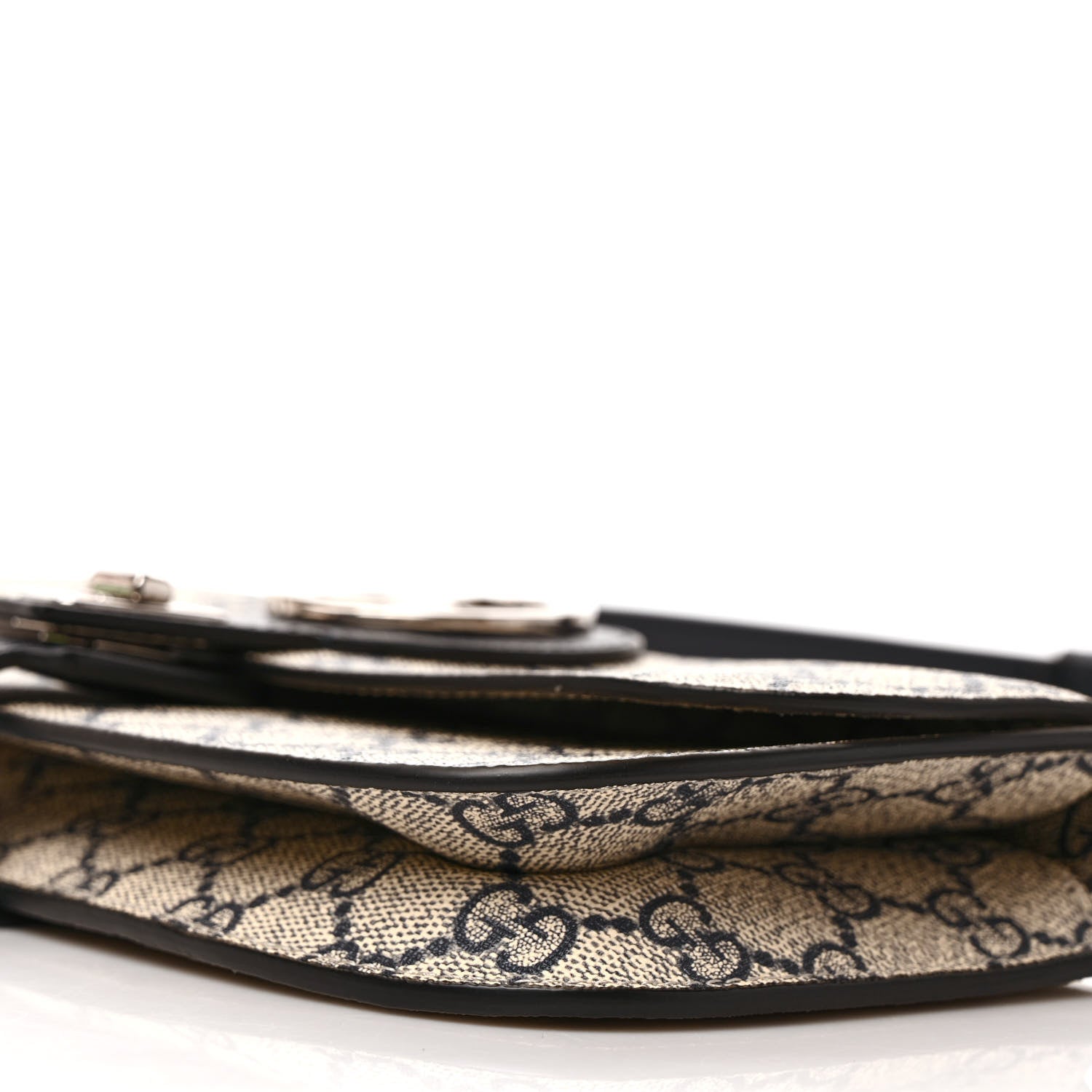 Gucci GG Supreme Monogram Textured Dollar Calfskin Blondie Belt Bag Beige Blue 9 of 10