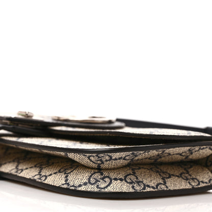 Gucci GG Supreme Monogram Textured Dollar Calfskin Blondie Belt Bag Beige Blue 9 of 10
