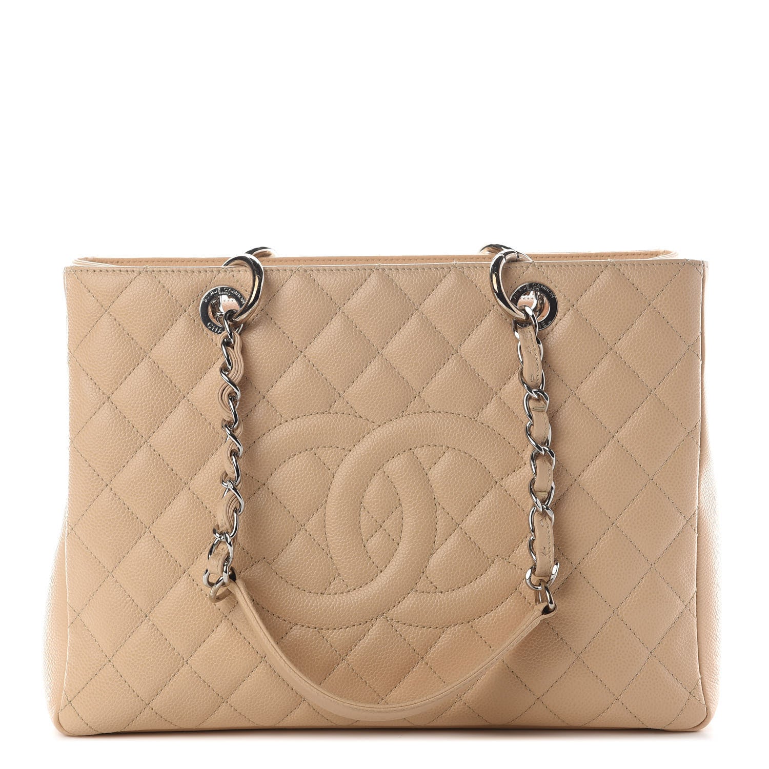 Chanel Caviar Quilted Grand Shopping Tote GST Beige Clair 1 of 10