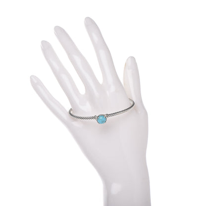 David Yurman Sterling Silver Turquoise 3mm Chatelaine Bracelet 2 of 4
