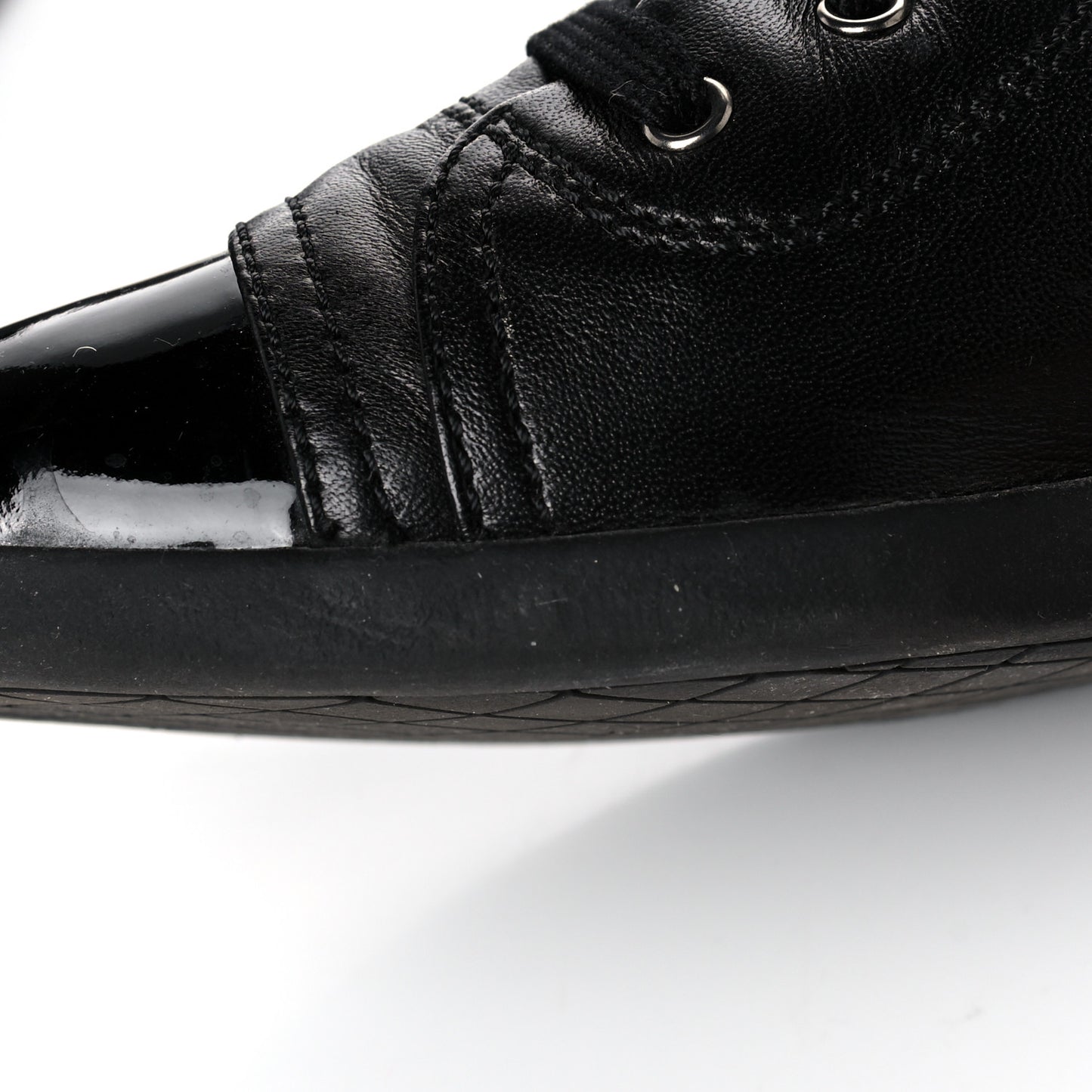Lambskin Patent Cap Toe CC Sneakers 37.5 Black