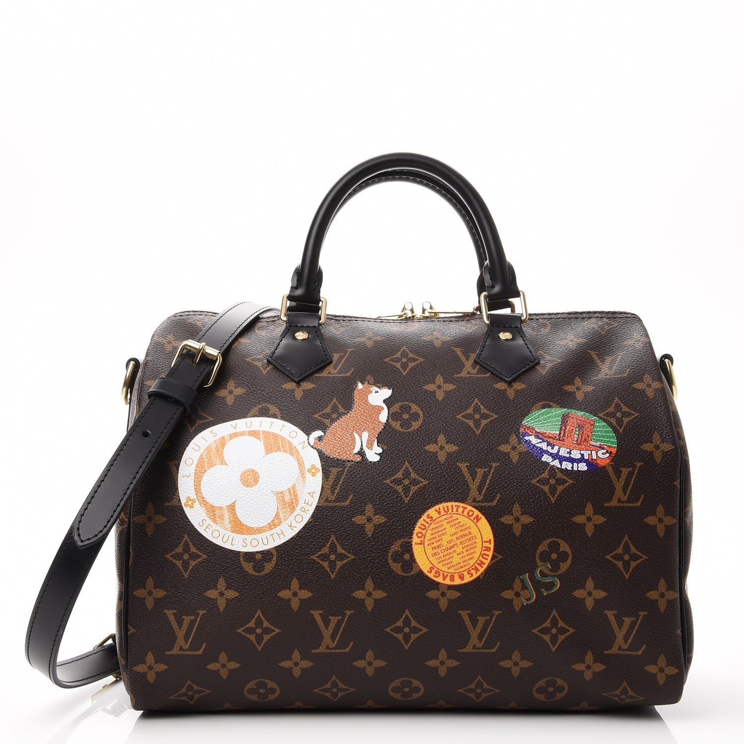 Louis Vuitton Monogram My World Tour Speedy Bandouliere 30 Black 1 of 1
