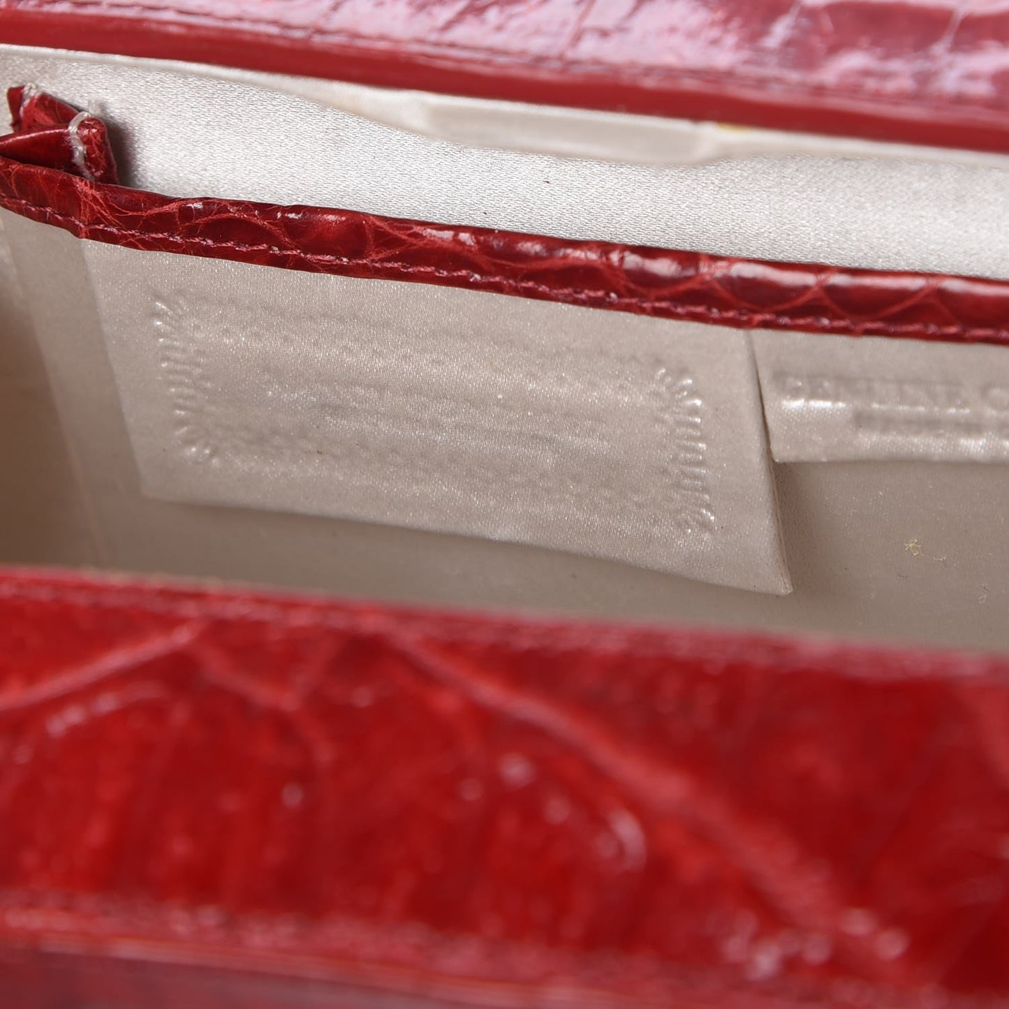 Crocodile Box Clutch Red