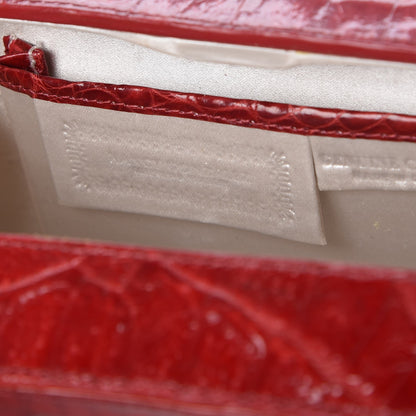 Nancy Gonzalez Crocodile Box Clutch Red 8 of 9