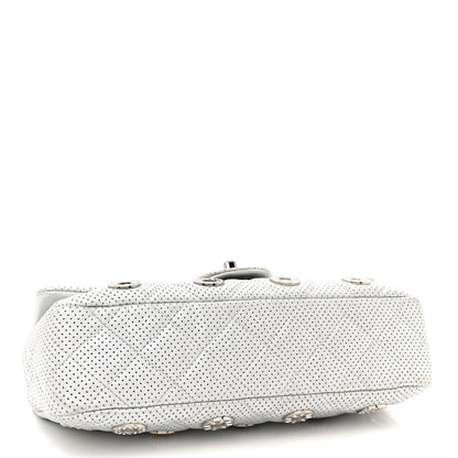Chanel Perforated Metallic Lambskin Medium CC Medals Flap Silver 4 of 13