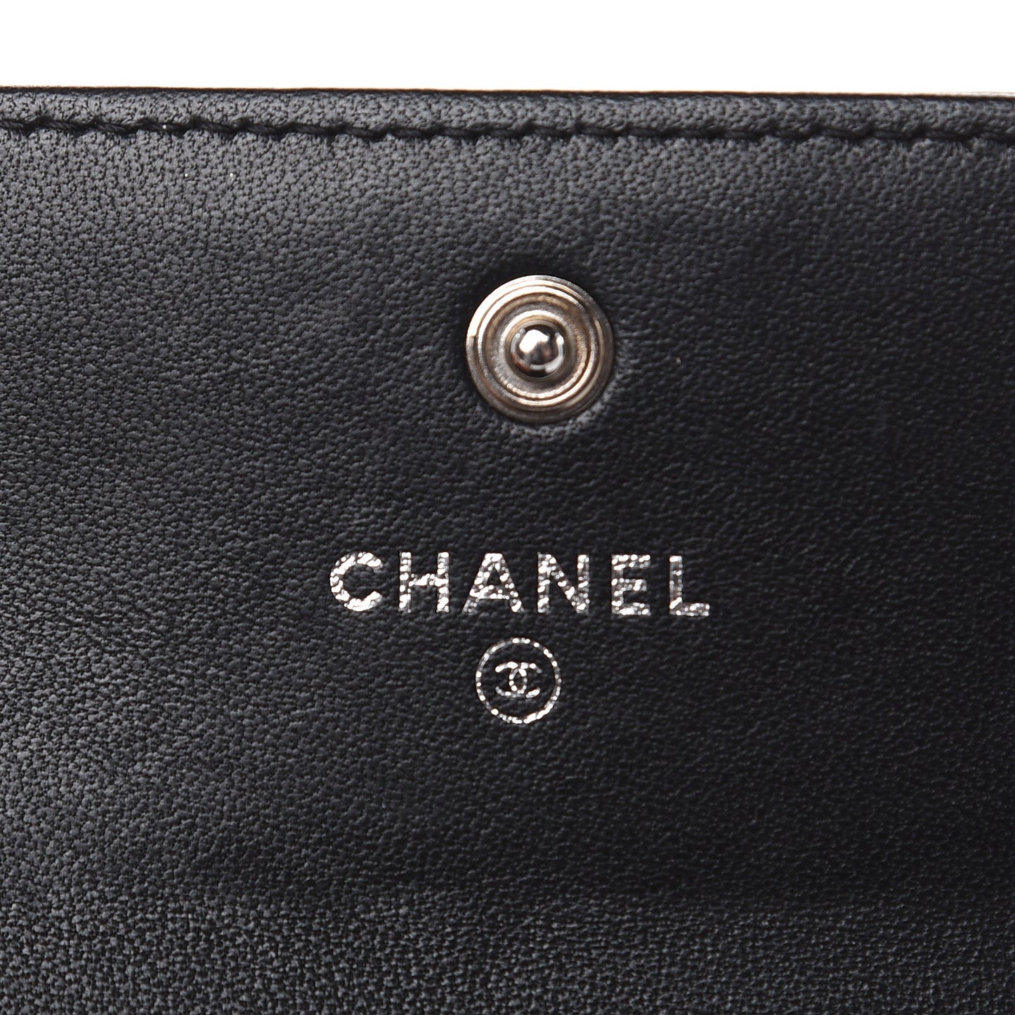 Lambskin Quilted Compact Boy Wallet Black