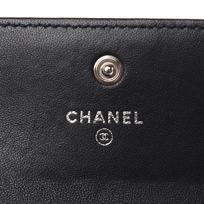 Chanel Lambskin Quilted Compact Boy Wallet Black 6 of 14