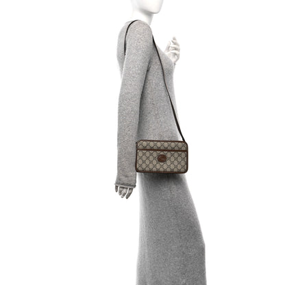 Gucci GG Supreme Monogram Azalea Calfskin Mini Retro Interlocking G Shoulder Bag Beige Ebony Brown Sugar 2 of 10