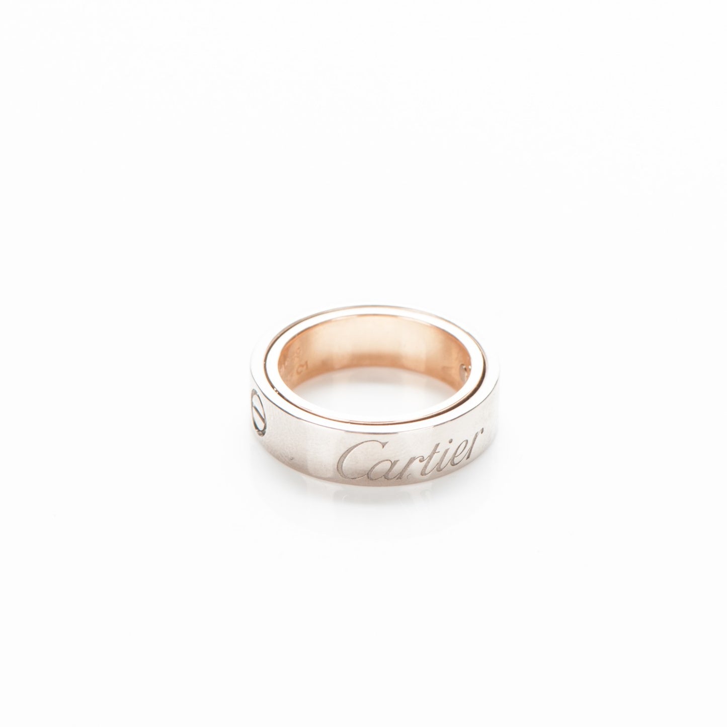 18K White Pink Gold 5.5mm Astro LOVE Ring 49 4.75