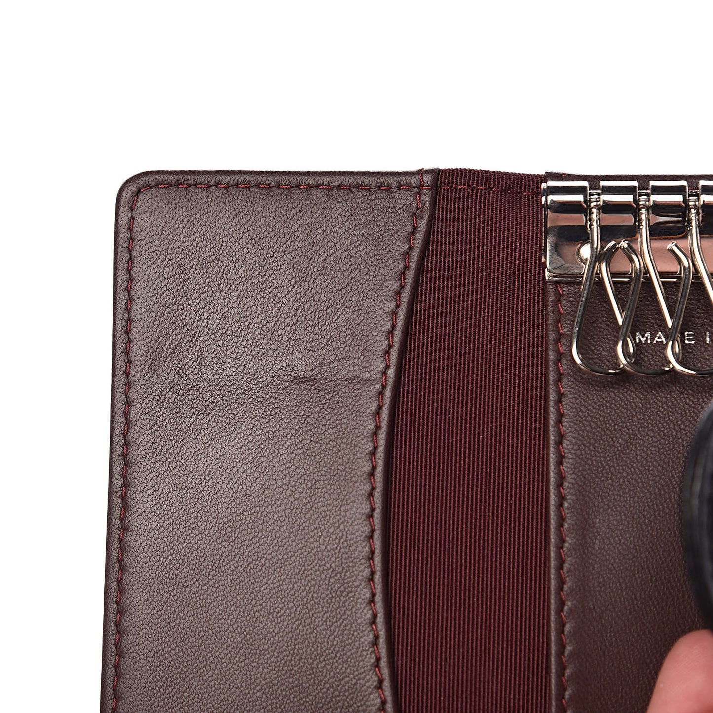 Lambskin Quilted 6 Key Holder Black