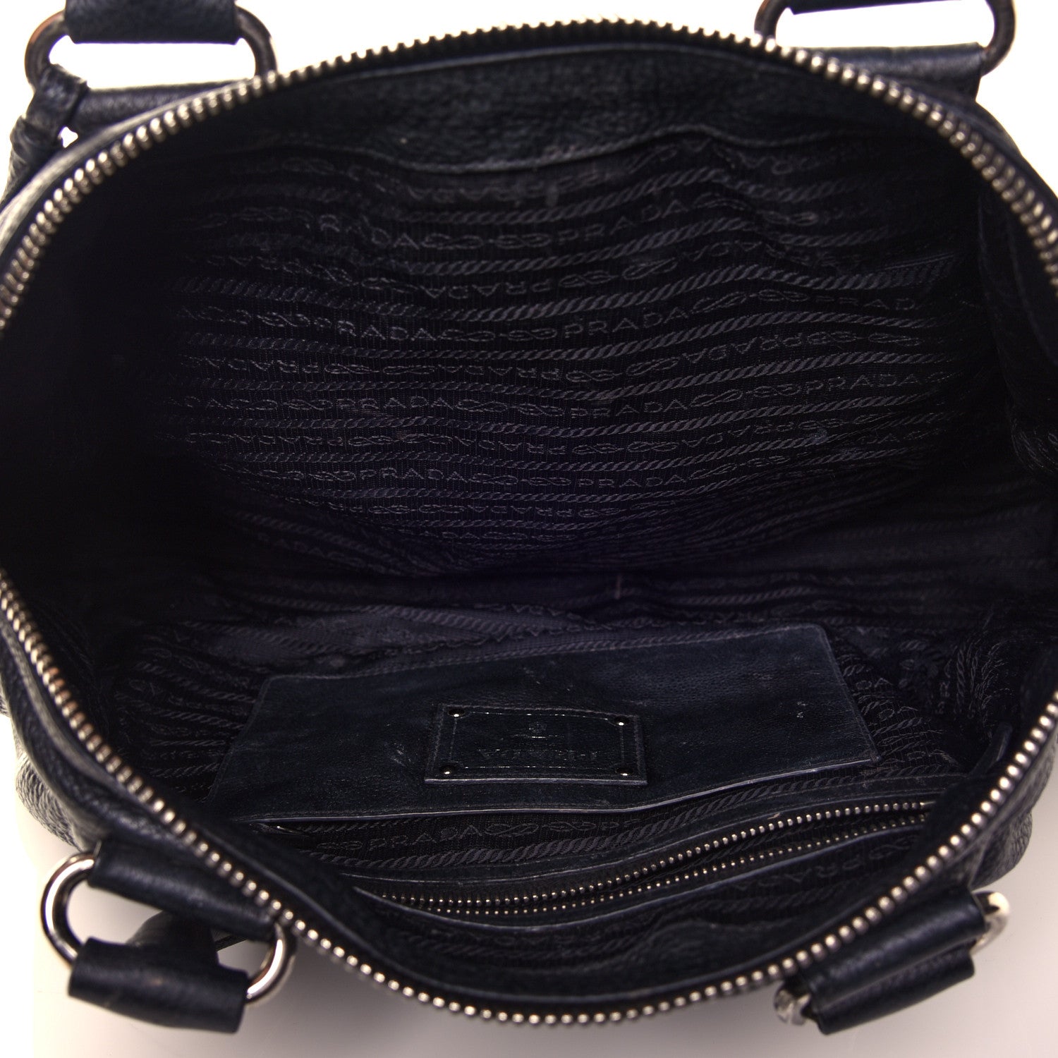 Prada Vitello Daino Top Handle Tote Black 7 of 39
