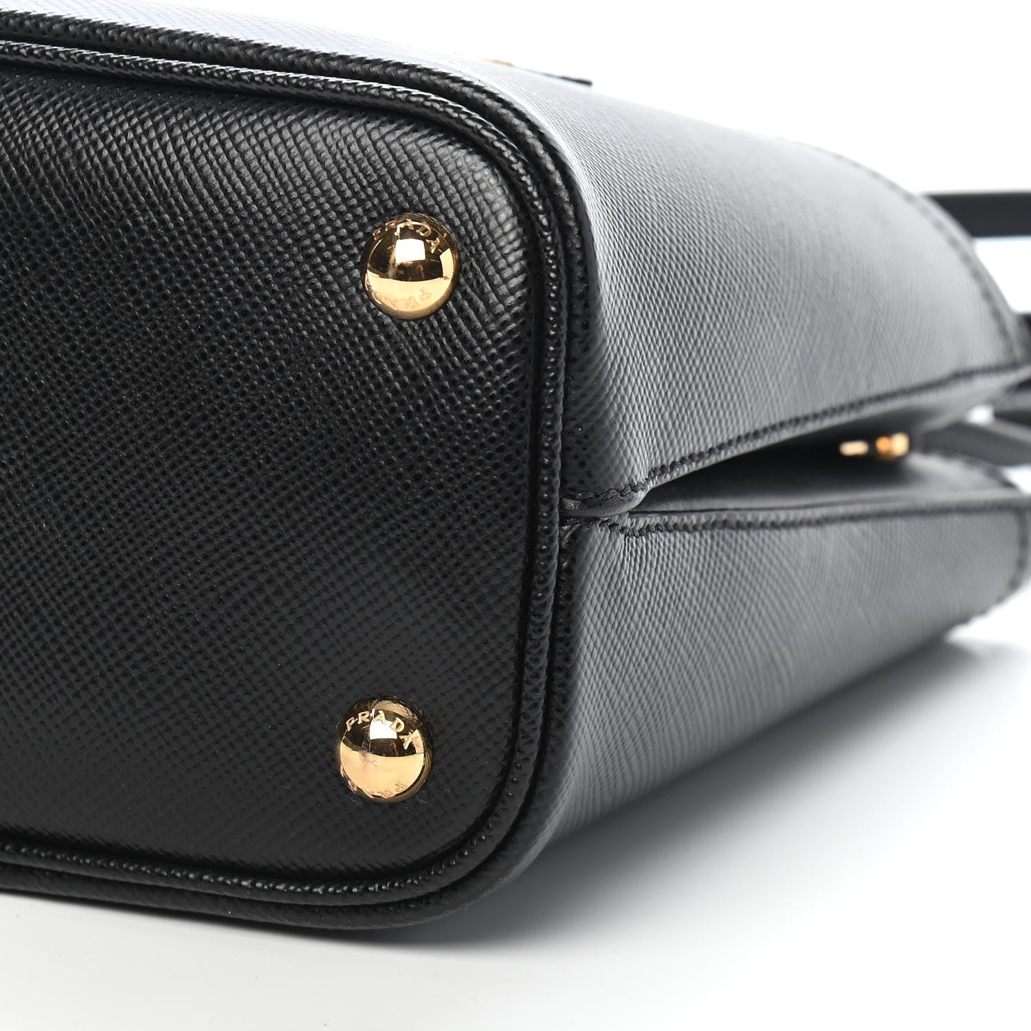 Prada Saffiano Cuir Small Panier Bucket Bag Black Fuoco 15 of 18