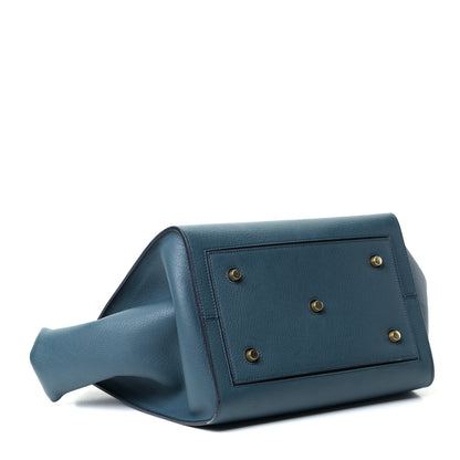 Celine Crisped Calfskin Small Tie Knot Tote Metallic Blue 5 of 10