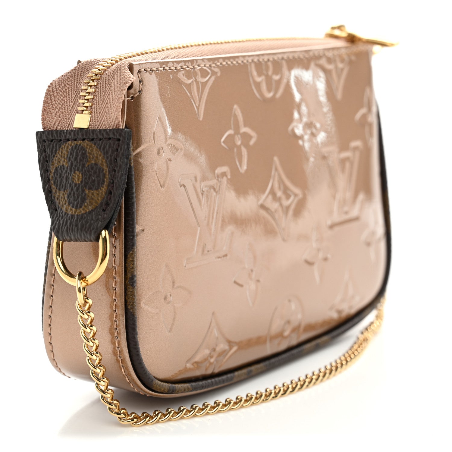 Louis Vuitton Metallic Vernis Mini Pochette Accessories Rose Gold 3 of 6